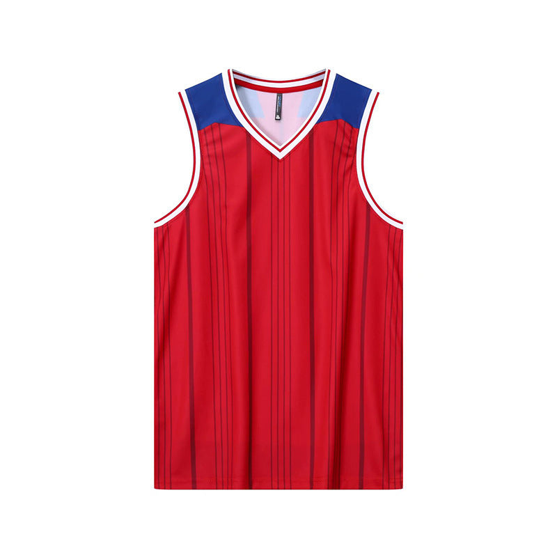 Striped Basketball Jersey Set For Training Games