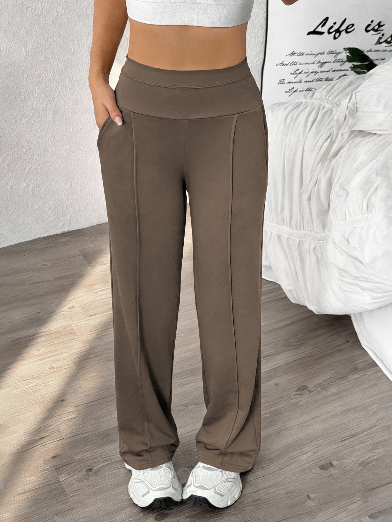 High Waist Color Block Yoga Pants Slim Fit