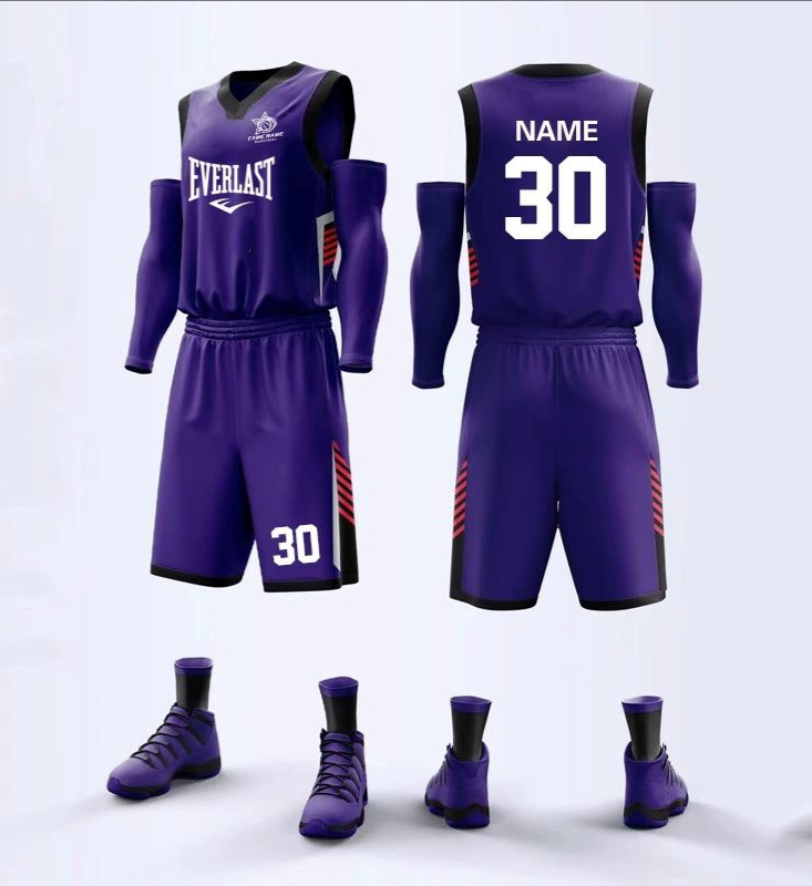 Purple Basketball Jersey Set For Training Games