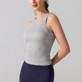 Ribbed Seamless Yoga Tank With Built In Pads