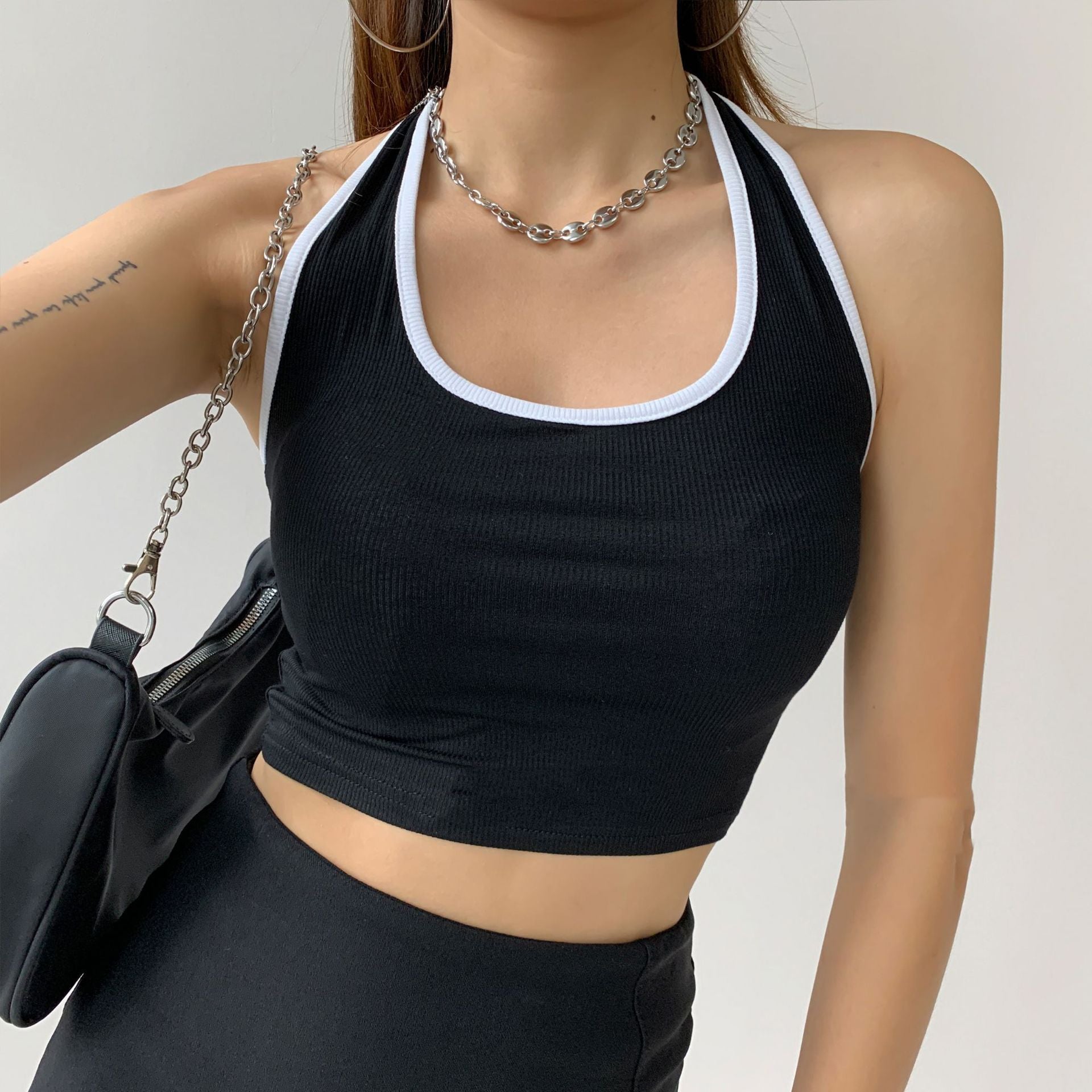 Halter Neck Backless Workout Tank Top Women