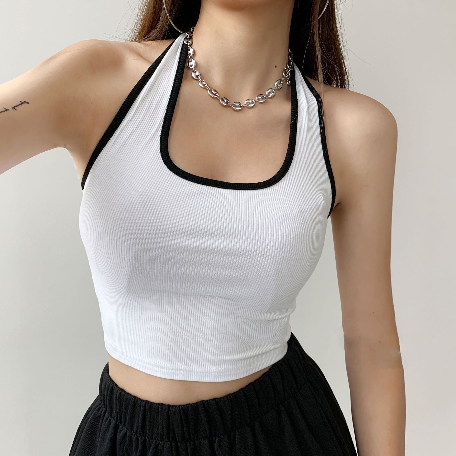 Halter Neck Backless Workout Tank Top Women