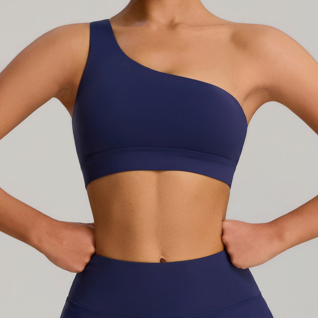 One Shoulder Sports Bra High Stretch Workout
