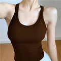 Cropped Sports Tank With Built In Padding