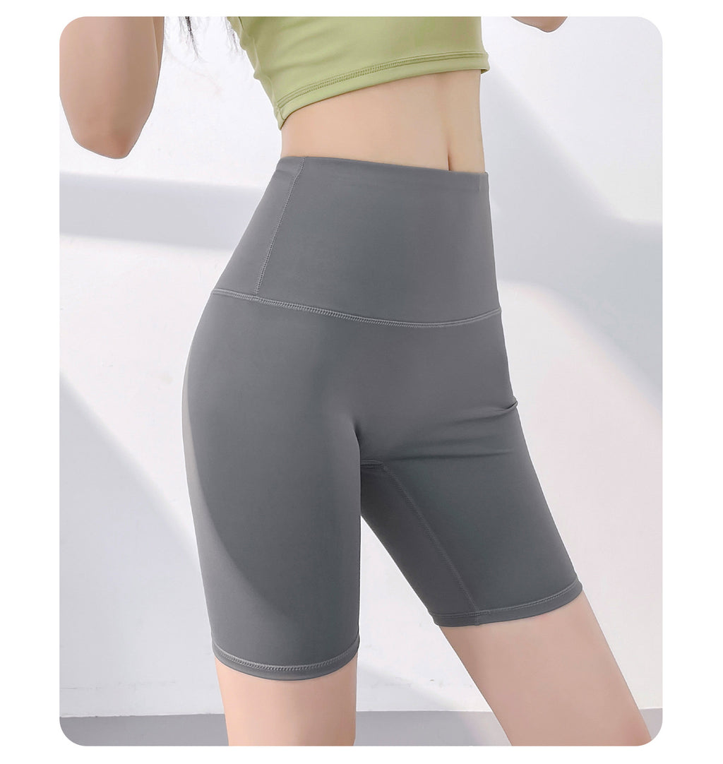 Seamless High Waist Anti Roll Yoga Shorts Women