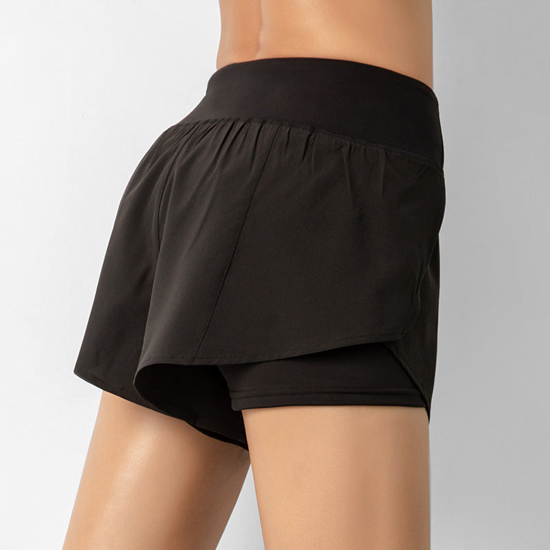Double Layer Workout Shorts Anti Chafing Women