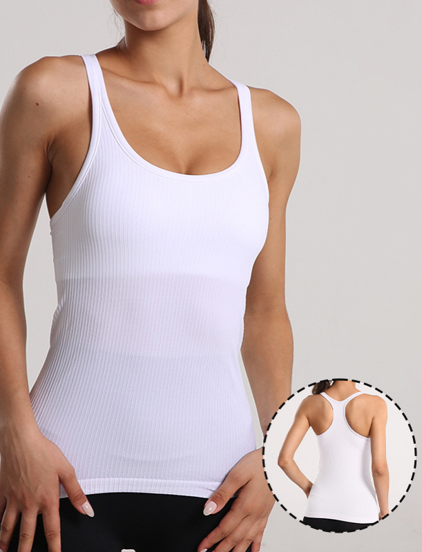 Longline Sports Bra Crisscross Back Workout Top